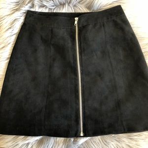Black Zipper Mini Skirt